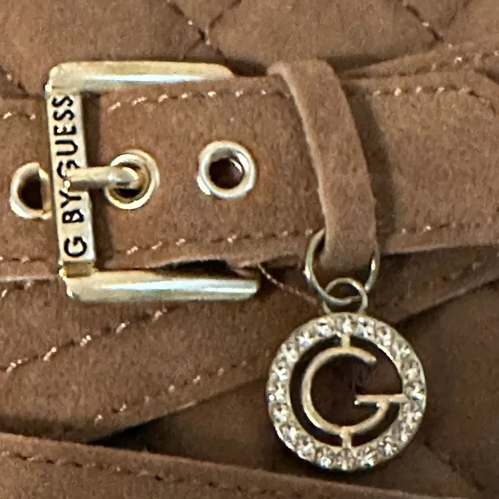 G by Guess Babez Tan Ankle Faux Fur Winter Boots Women's Sz 7.5